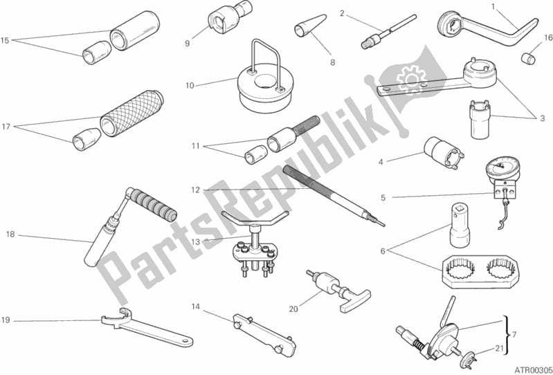 Alle onderdelen voor de 01a - Werkplaatsgereedschap van de Ducati Diavel Carbon FL Thailand-Brasil 1200 2015